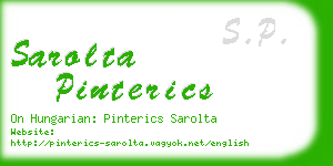 sarolta pinterics business card
